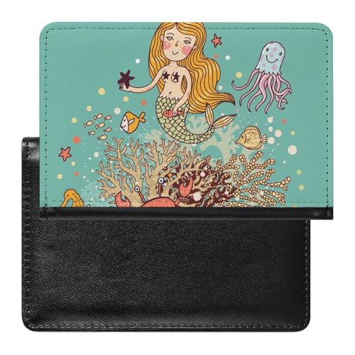 FENAC Reisepasshülle Meerjungfrau-Qualle Reisepass Tasche Reise Gadget Impfpass Hülle Für Damen Herren von FENAC