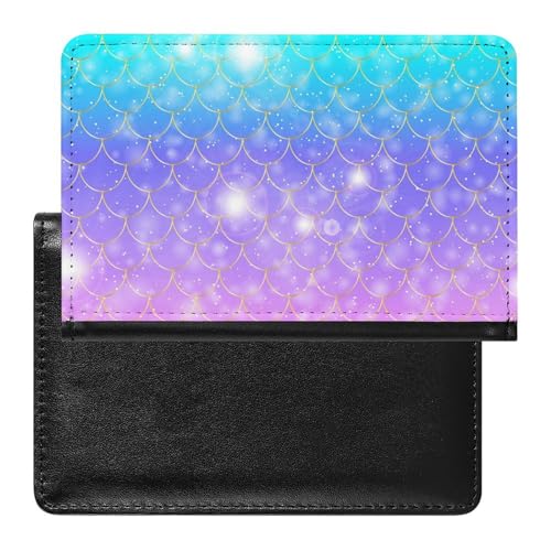FENAC Reisepasshülle Meerjungfrau Schwanz Reisepass Schutzhülle Geldbörsen Für Kreditkarten Ausweis Reisedokumente von FENAC