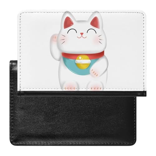 FENAC Reisepasshülle Niedliche Glückskatze Reisepass Schutzhülle Geldbörsen Für Kreditkarten Ausweis Reisedokumente von FENAC