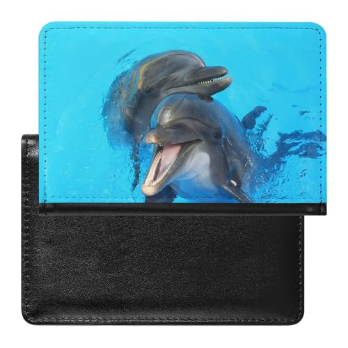 FENAC Reisepasshülle Niedlicher Delphin Reisepass Schutzhülle Geldbörsen Für Kreditkarten Ausweis Reisedokumente von FENAC