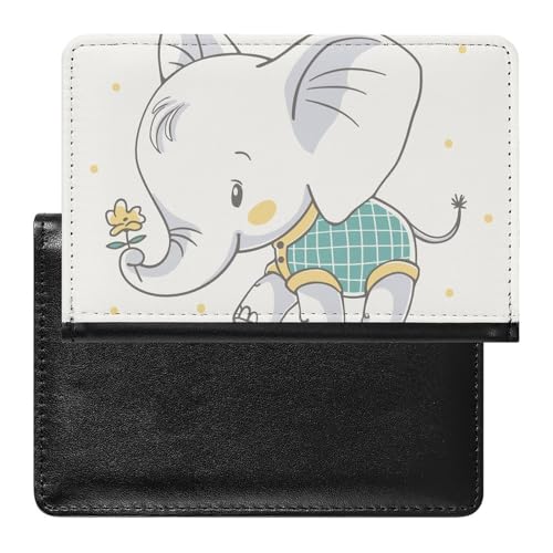 FENAC Reisepasshülle Niedlicher Elefant Reisepass Tasche Reise Gadget Impfpass Hülle Für Damen Herren von FENAC