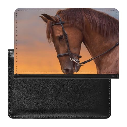 FENAC Reisepasshülle Pferd Braun Reisepass Schutzhülle Geldbörsen Für Kreditkarten Ausweis Reisedokumente von FENAC