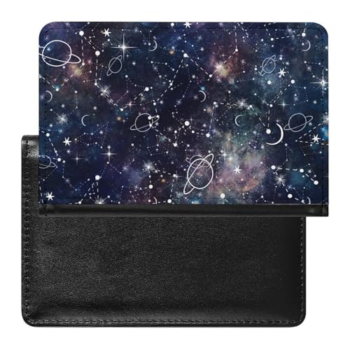 FENAC Reisepasshülle Planet Stern Raum Reisepass Schutzhülle Geldbörsen Für Kreditkarten Ausweis Reisedokumente von FENAC