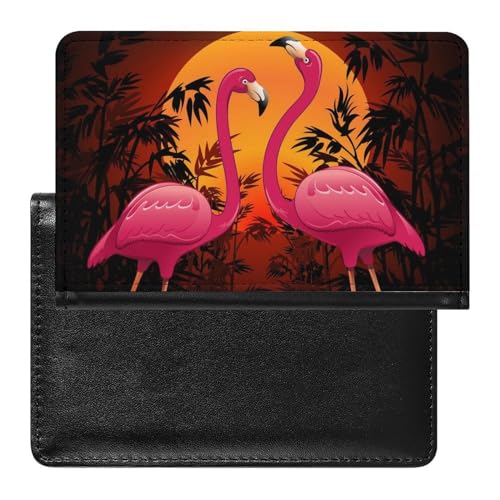 FENAC Reisepasshülle Rosa Flamingo Reisepass Schutzhülle Geldbörsen Für Kreditkarten Ausweis Reisedokumente von FENAC