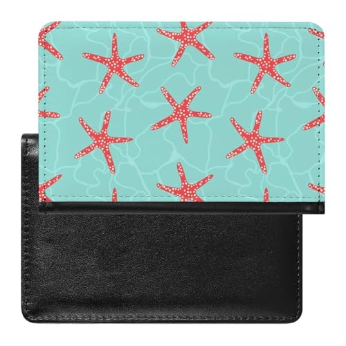 FENAC Reisepasshülle Roter Seestern Reisepass Schutzhülle Geldbörsen Für Kreditkarten Ausweis Reisedokumente von FENAC