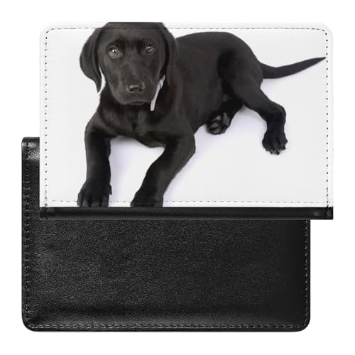 FENAC Reisepasshülle Schwarzer Labrador Hund Reisepass Tasche Reise Gadget Impfpass Hülle Für Damen Herren von FENAC