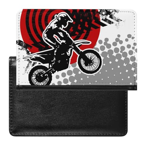 FENAC Reisepasshülle Schwarzes Motorrad Reisepass Schutzhülle Geldbörsen Für Kreditkarten Ausweis Reisedokumente von FENAC