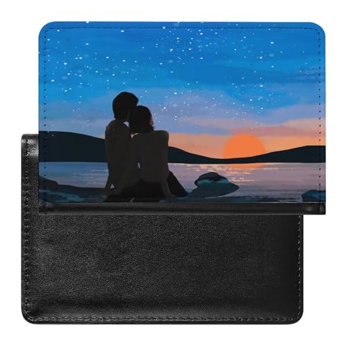 FENAC Reisepasshülle Seaside Paar Reisepass Schutzhülle Geldbörsen Für Kreditkarten Ausweis Reisedokumente von FENAC