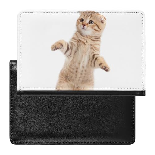 FENAC Reisepasshülle Stehendes Kätzchen Reisepass Tasche Reise Gadget Impfpass Hülle Für Damen Herren von FENAC