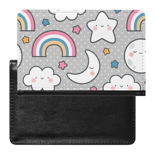 FENAC Reisepasshülle Stern Wolke Regenbogen Reisepass Schutzhülle Geldbörsen Für Kreditkarten Ausweis Reisedokumente von FENAC