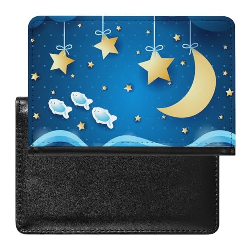 FENAC Reisepasshülle Sterne Mond Nacht Reisepass Tasche Reise Gadget Impfpass Hülle Für Damen Herren von FENAC