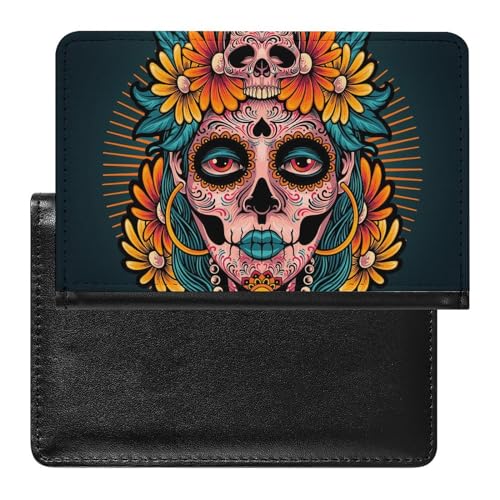 FENAC Reisepasshülle Totenkopf Frau Reisepass Tasche Reise Gadget Impfpass Hülle Für Damen Herren von FENAC