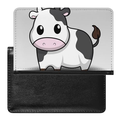 FENAC Reisepasshülle Zeichentrick-Kuh Reisepass Schutzhülle Geldbörsen Für Kreditkarten Ausweis Reisedokumente von FENAC