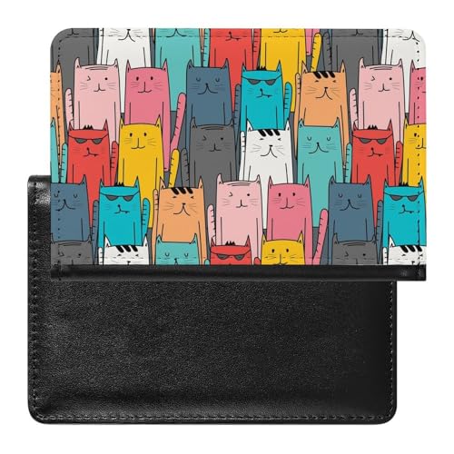 Reisepasshülle Farbe Katzen Reisepass Schutzhülle Geldbörsen Für Kreditkarten Ausweis Reisedokumente von FENAC