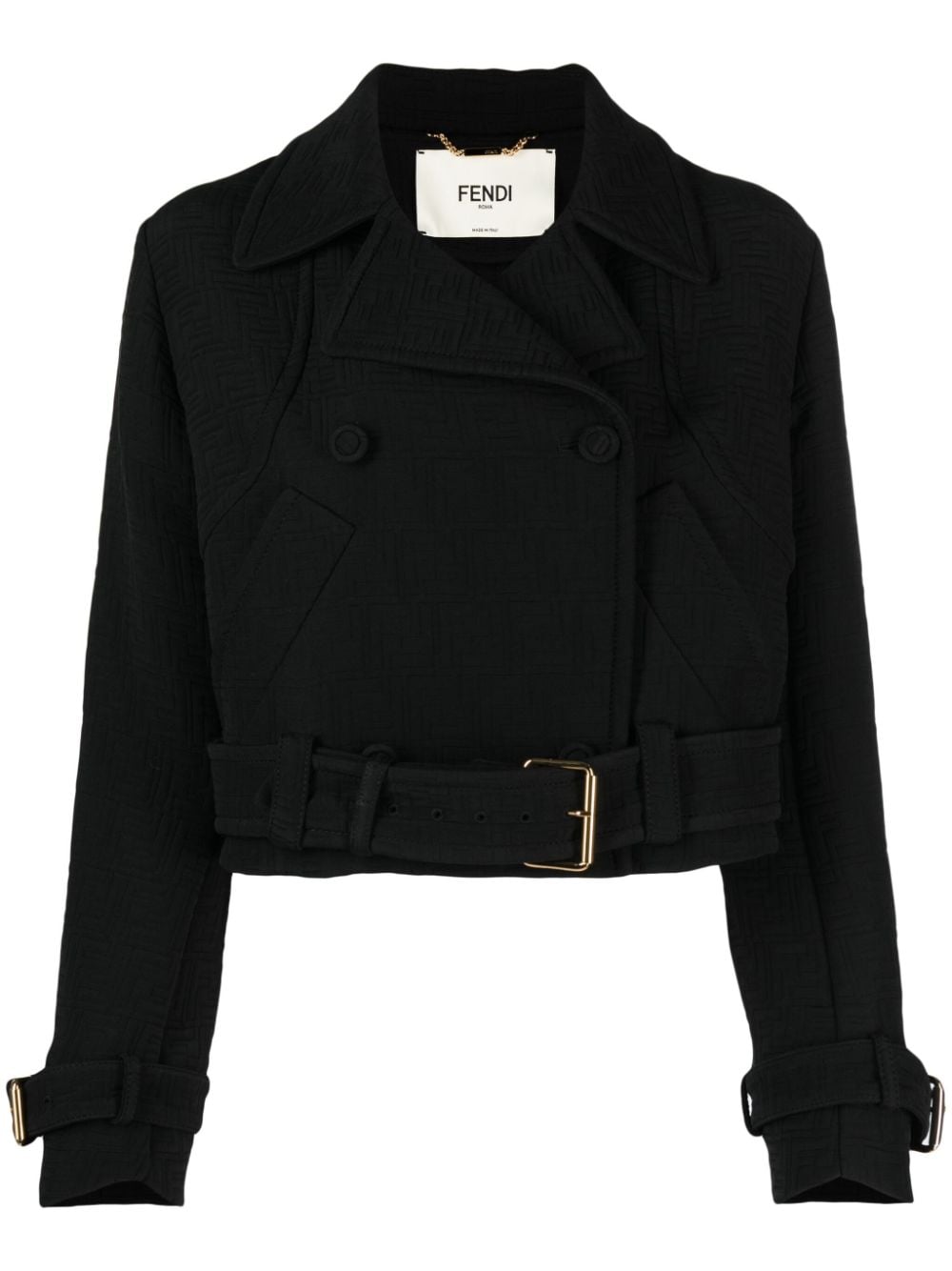 FENDI Bikerjacke mit FF-Jacquardmuster - Schwarz von FENDI