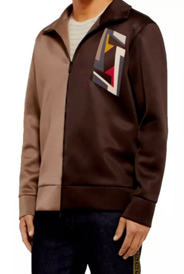 FENDI Bomberjacke Two-Tone Tech-Jersey Track Jacke Zwei-Wege-Reißverschluss,Zwei Farbtöne in Ton-in-Ton von FENDI