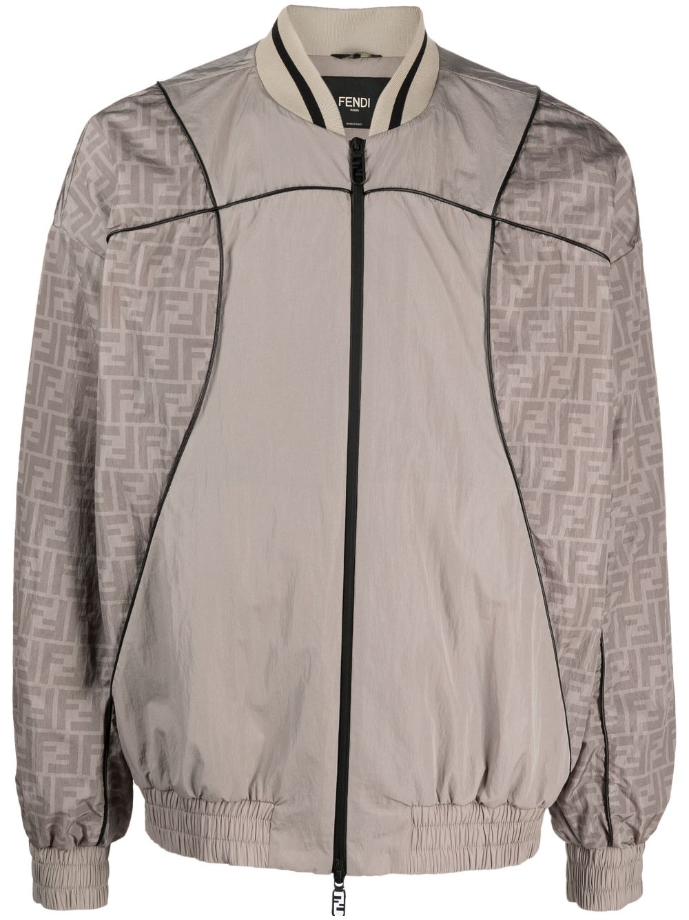 FENDI Bomberjacke mit Monogramm-Print - Grau von FENDI