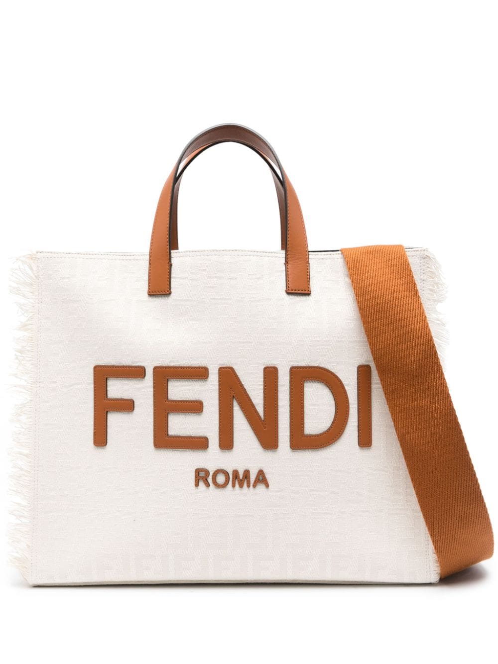 FENDI Canvas-Shopper mit Jacquard-Logo - Nude von FENDI