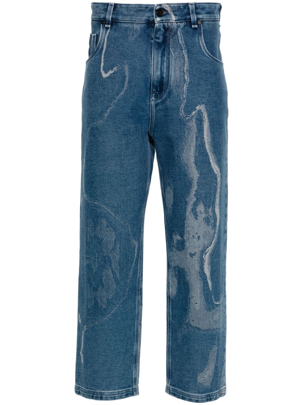 FENDI Cropped-Jeans mit Earth-Print - Blau von FENDI