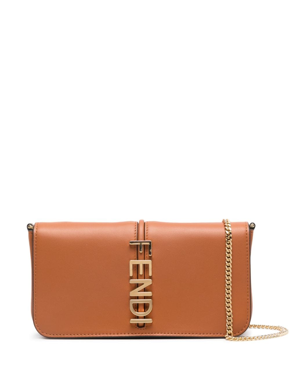 FENDI Fendigraphy leather cross body bag - Braun von FENDI