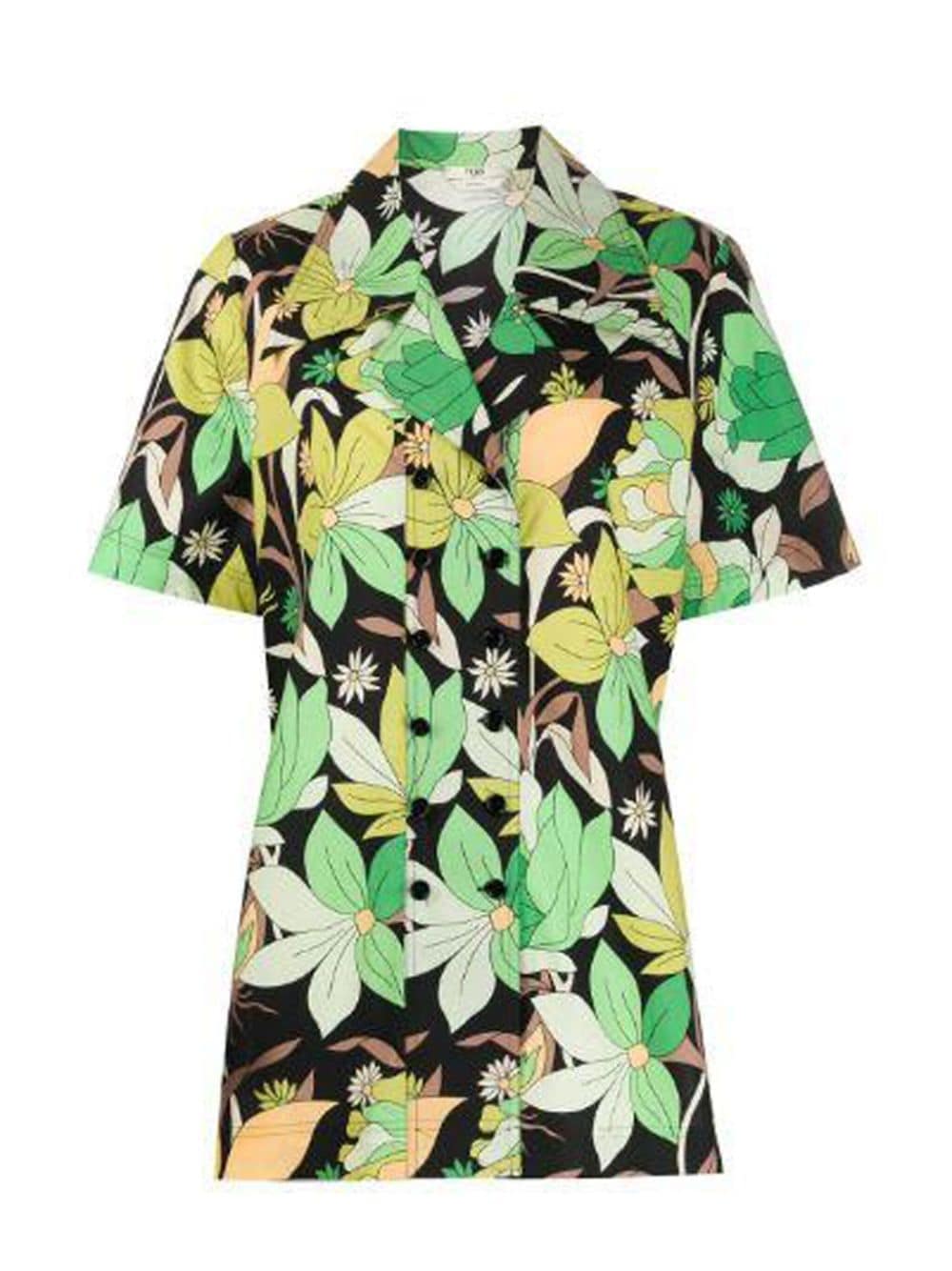 FENDI Floral Print Short Sleeve Shirt - Mehrfarbig von FENDI