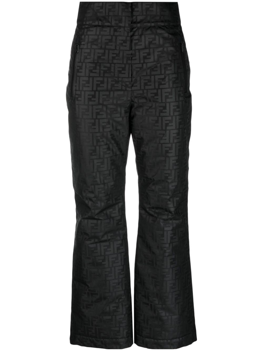 FENDI Gerade Hose mit Logo-Print - Schwarz von FENDI