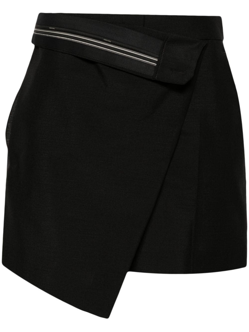 FENDI Gewickelte Shorts mit umgeschlagenem Bund - Schwarz von FENDI