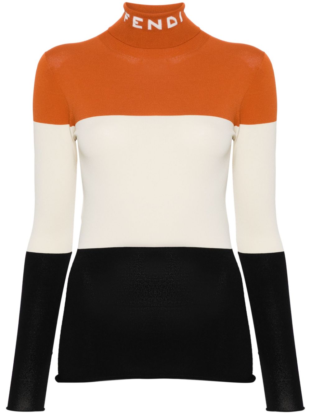 FENDI Intarsien-Pullover mit Logo - Orange von FENDI