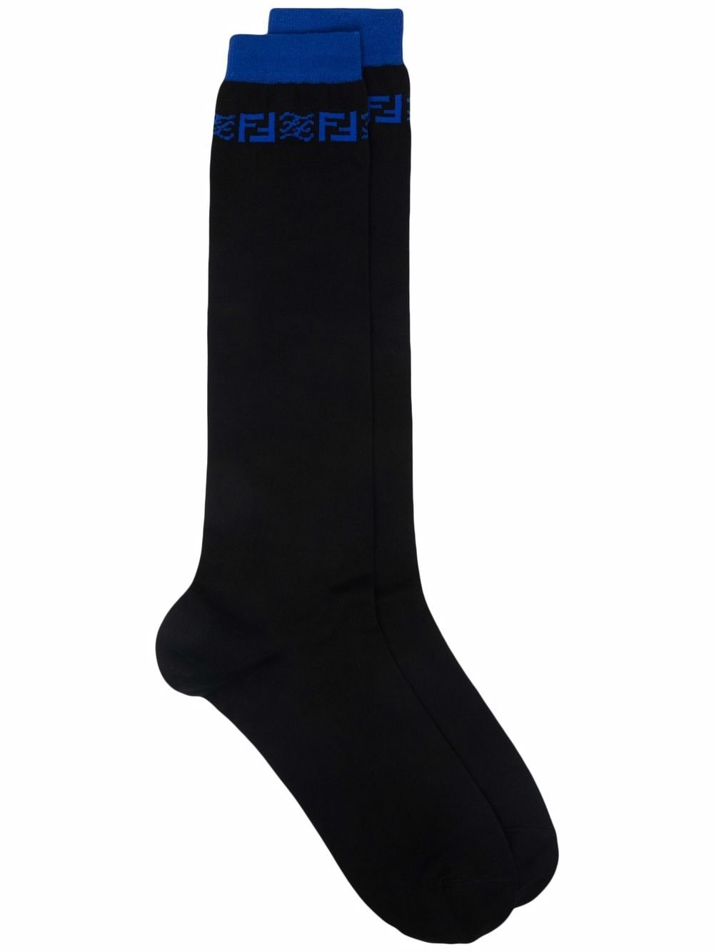 FENDI Intarsien-Socken mit Logo - Schwarz von FENDI