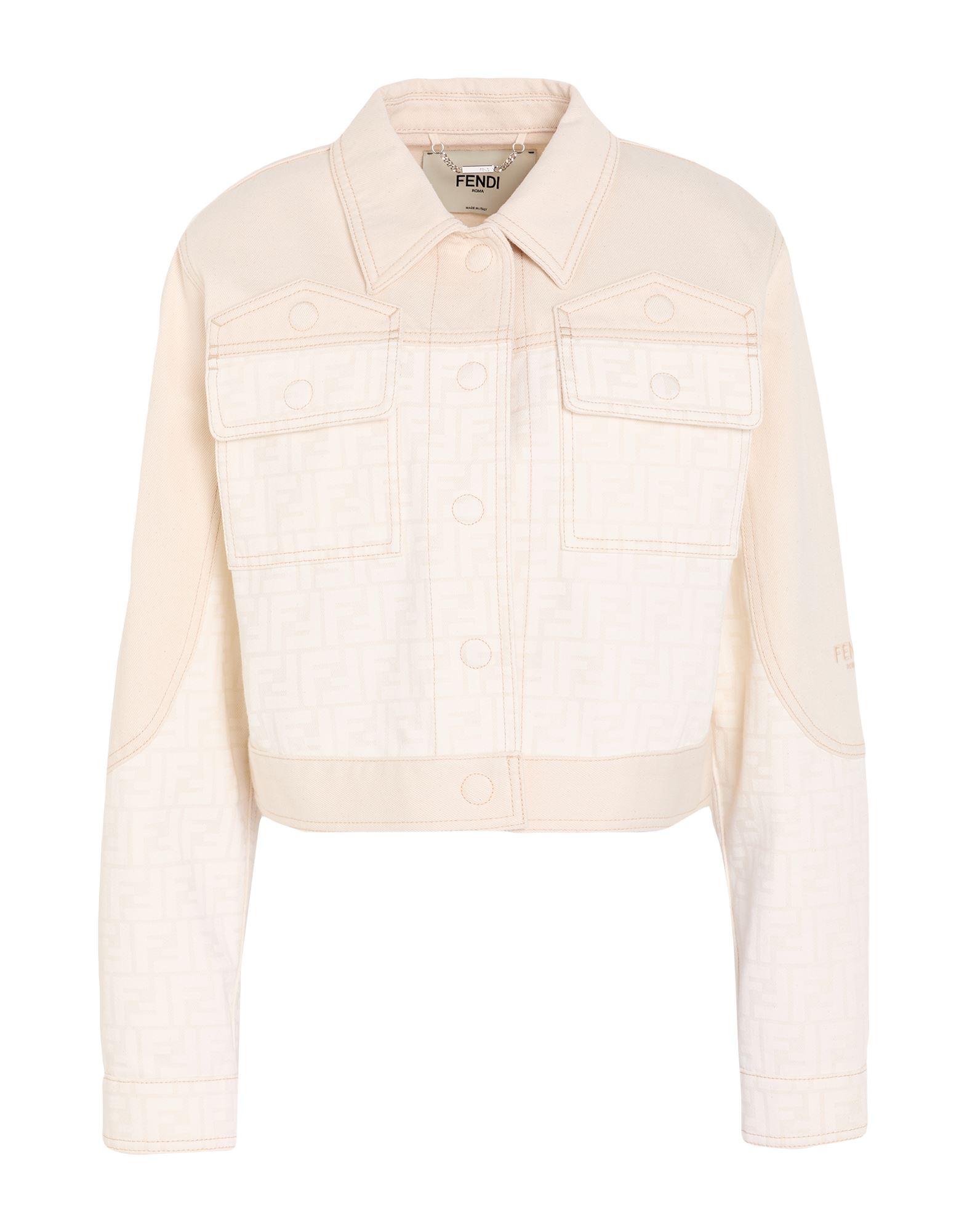 FENDI Jeansjacke/-mantel Damen Cremeweiß von FENDI