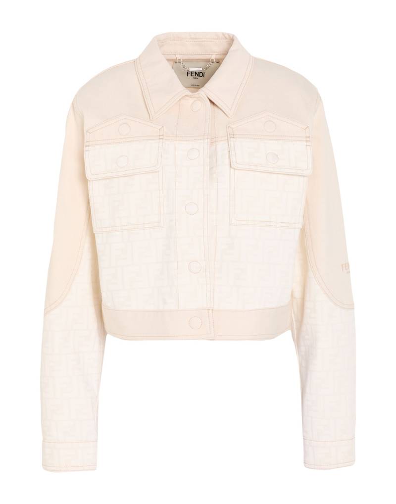FENDI Jeansjacke/-mantel Damen Cremeweiß FENDI Jeansjacke/-mantel Damen Cremeweiß von FENDI
