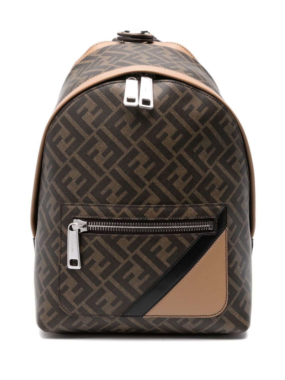 FENDI Kleiner Fendi Diagonal Rucksack - Braun von FENDI