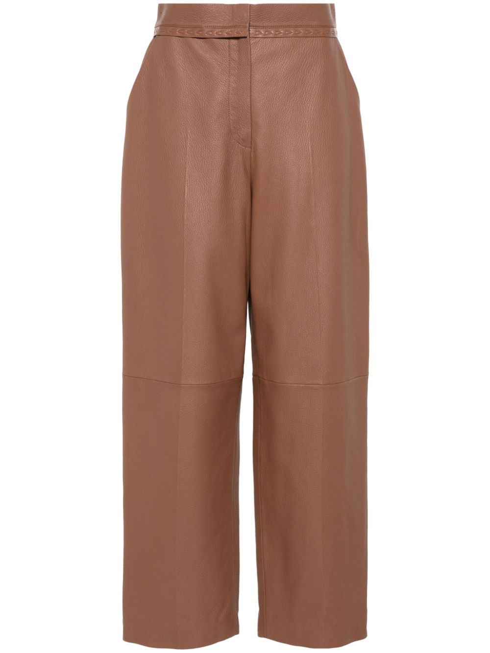 FENDI Lederhose mit geradem Bein - Braun von FENDI