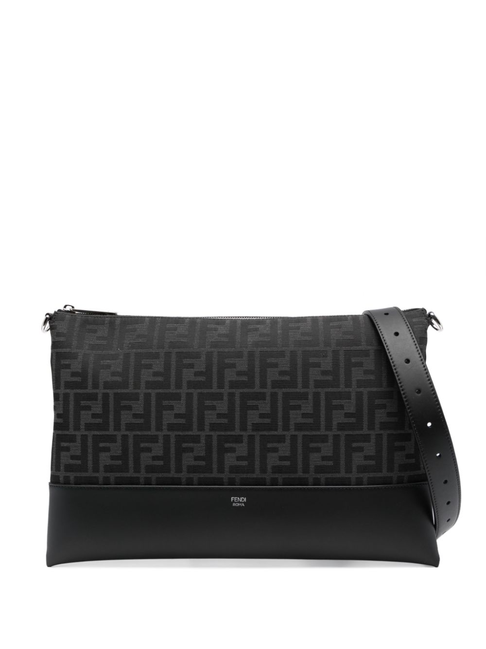 FENDI Schultertasche mit FF-Muster - Schwarz von FENDI