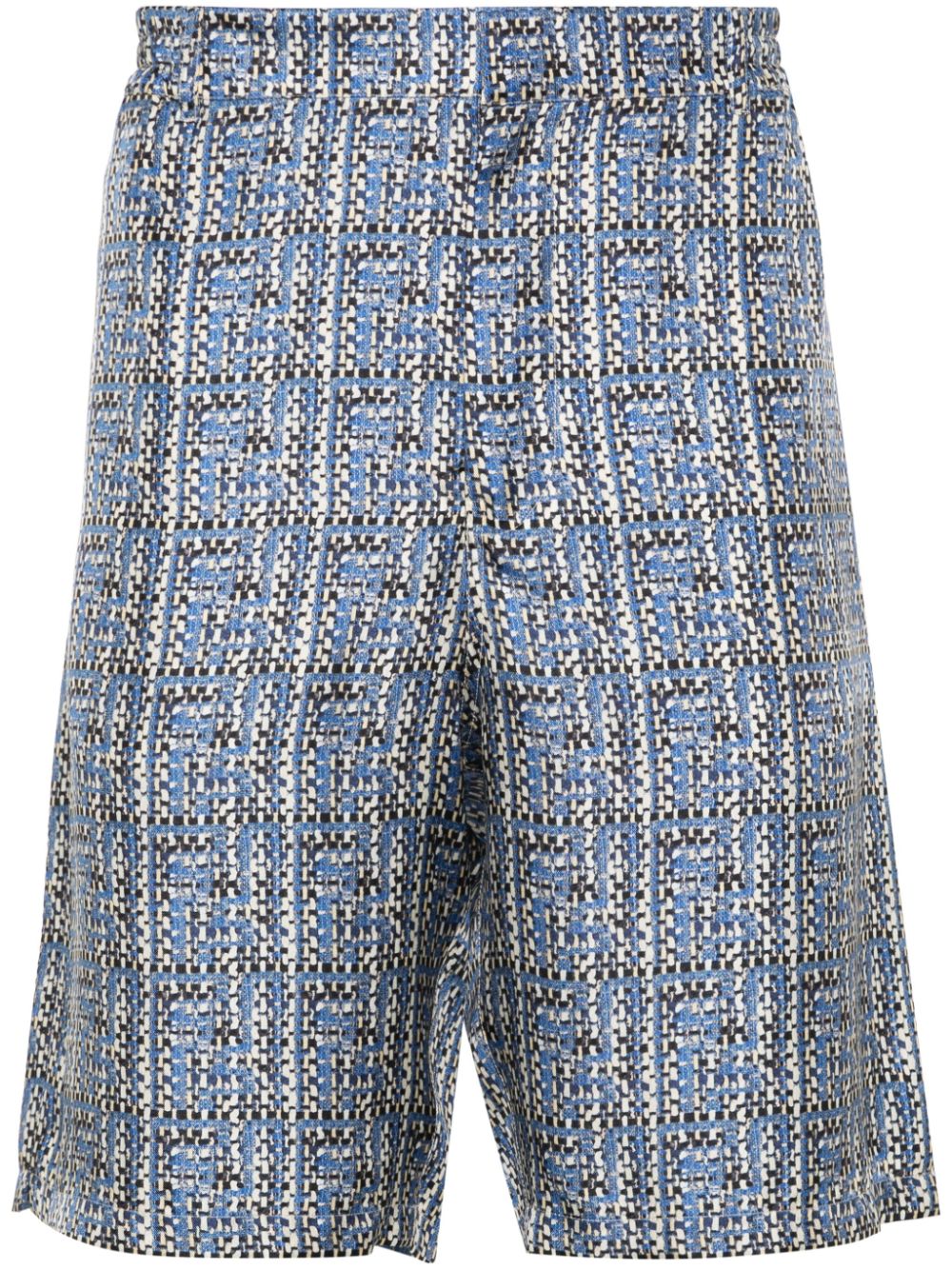 FENDI Seidenshorts mit FF-Print - Blau von FENDI