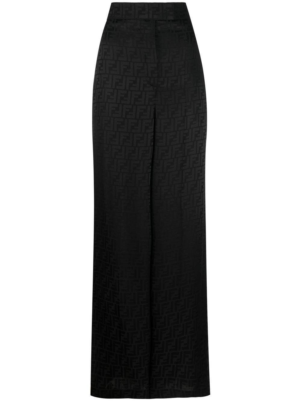 FENDI Tapered-Hose mit Monogramm-Print - Schwarz von FENDI