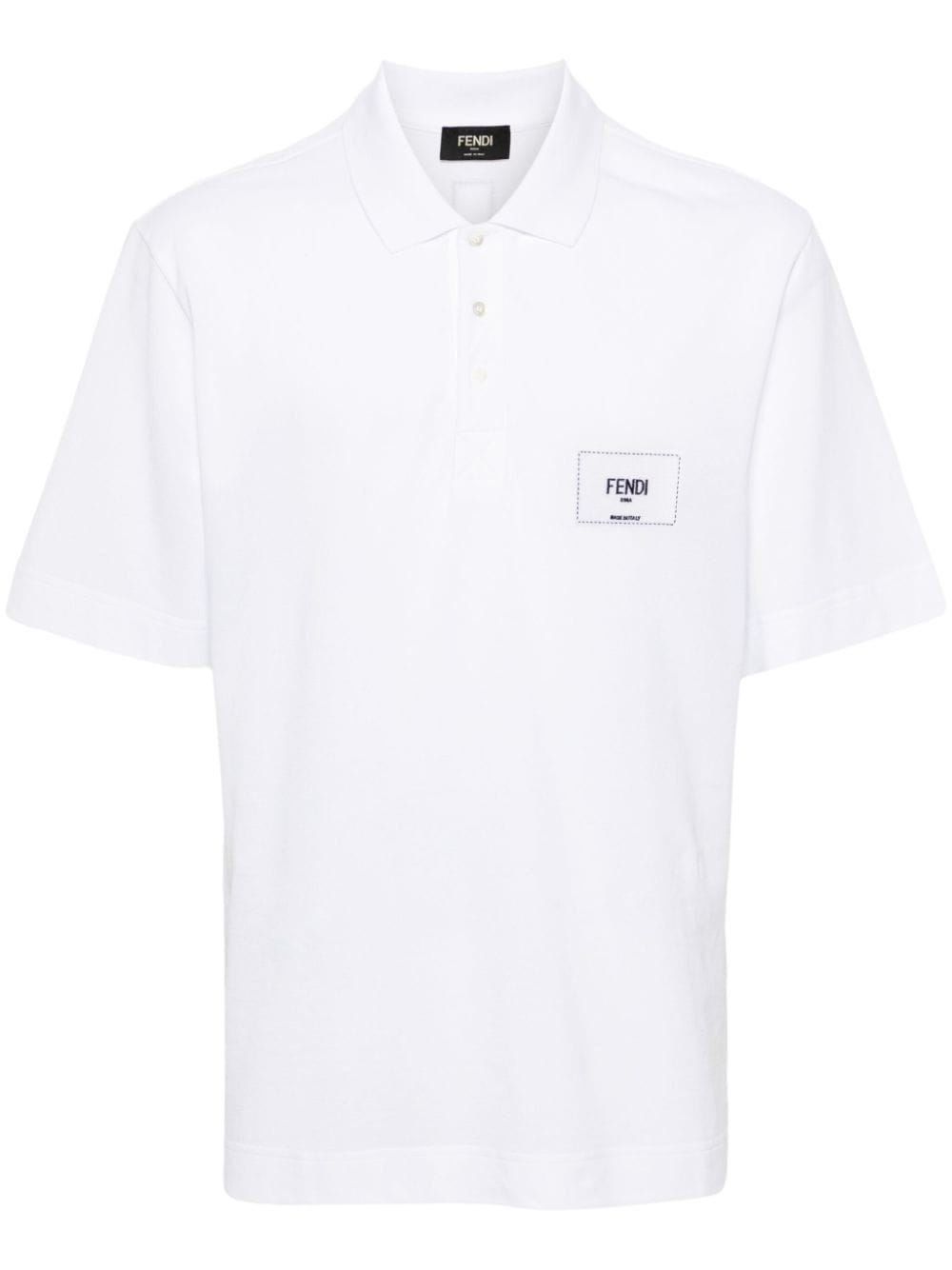 FENDI embroidered-logo polo shirt - Weiß von FENDI