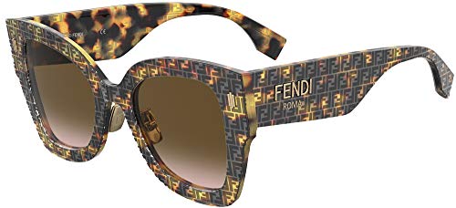 Fendi ROMA FF 0434/G/S Havana/Dark Brown Shaded 51/23/150 Damen Sonnenbrillen von FENDI