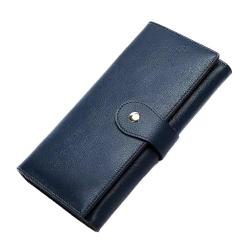 FENGJISUN Geldbörse Portmonaie Kartenetui, Leder-Geldbörse, Langer Reißverschluss, Visitenkartenetui, Kartenfächer, Brieftasche, Handwerkliche Geldbörse Geldbeutel Brieftasche(Blue) von FENGJISUN