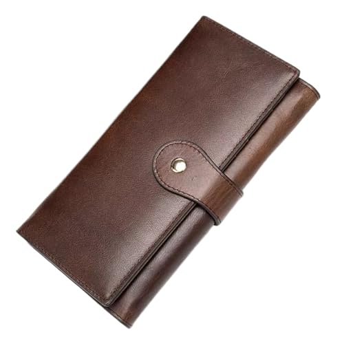 FENGJISUN Geldbörse Portmonaie Kartenetui, Leder-Geldbörse, Langer Reißverschluss, Visitenkartenetui, Kartenfächer, Brieftasche, Handwerkliche Geldbörse Geldbeutel Brieftasche(Brown) von FENGJISUN