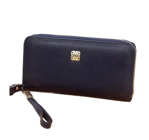 FENGJISUN Geldbörse Portmonaie Kartenhalter Persönlichkeit Geldbörsen Multifunktions-Reißverschluss-Leder-Geldbörse Damen-Leder-Geldbörse Mit Großer Kapazität Geldbeutel Brieftasche(Blue) von FENGJISUN