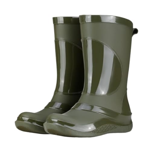 FENGJISUN Regenschuhe Außenbereich Bequeme, Wasserdichte Und Rutschfeste Regenstiefel, Passend Zu Wasserschuhen Und Arbeitsgummischuhen Gartenschuhe Regenstiefel(Grün,40) von FENGJISUN