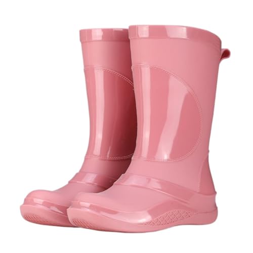 FENGJISUN Regenschuhe Außenbereich Bequeme, Wasserdichte Und Rutschfeste Regenstiefel, Passend Zu Wasserschuhen Und Arbeitsgummischuhen Gartenschuhe Regenstiefel(Pink,41) von FENGJISUN