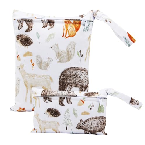 FENGQQKJ Wet Bag Windeltasche Dry Bag Kindergarten Wetbag Feuchtbeutel Wet Dry Schwimmtasche Lässig Windeltasche Organizer Groß Klein Wasserdicht Windeltaschen Wiederverwendbare für Unterwegs 2 Stück von FENGQQKJ