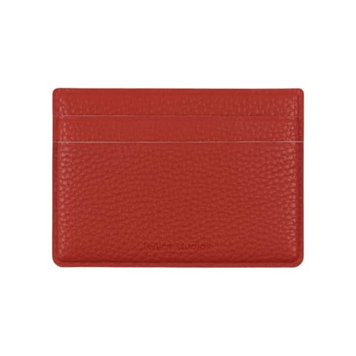 FENICE Kartenhalter Taschenhalter Einfache Brieftasche Vegan PU Leder mit schlankem minimalistischem Look für Damen & Herren, Rot/Ausflug, einfarbig (Getaway Solids), Einfach von Fenice