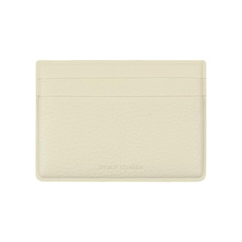 FENICE Kartenhalter Taschenhalter Einfache Brieftasche Vegan PU Leder mit schlankem minimalistischem Look für Damen & Herren, Weiss/opulenter Garten, Einfach von Fenice