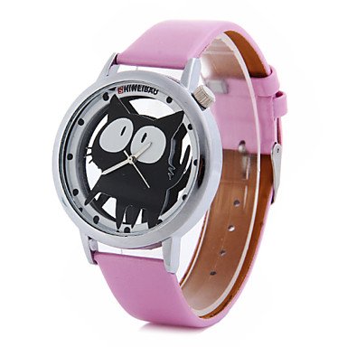 FENKOO Damen Modeuhr Quartz PU Band Armbanduhr/Karton Schwarz/Weiß/Blau/Rot/Rosa von FENKOO