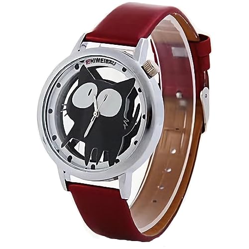 FENKOO Damen Modeuhr Quartz PU Band Armbanduhr/Karton Schwarz/Weiß/Blau/Rot/Rosa von FENKOO