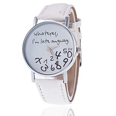 FENKOO Damen Modeuhr Quartz PU Band Armbanduhr Schwarz/Weiß von FENKOO