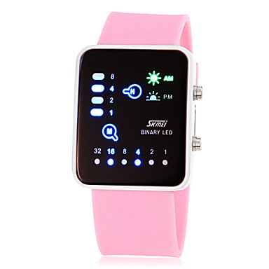 FENKOO Frauen modisch binäre LED-Digital-Display Silikonband Armbanduhr (farblich Sortiert) von FENKOO